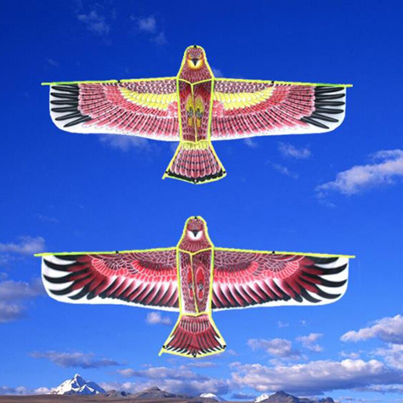 1.1M Flat Eagle Kite Met 30 Meter Kite Lijn Kinderen Vliegende Vogel Vliegers Windzak Outdoor Speelgoed Voor Kinderen tuin Doek Speelgoed 1Pc