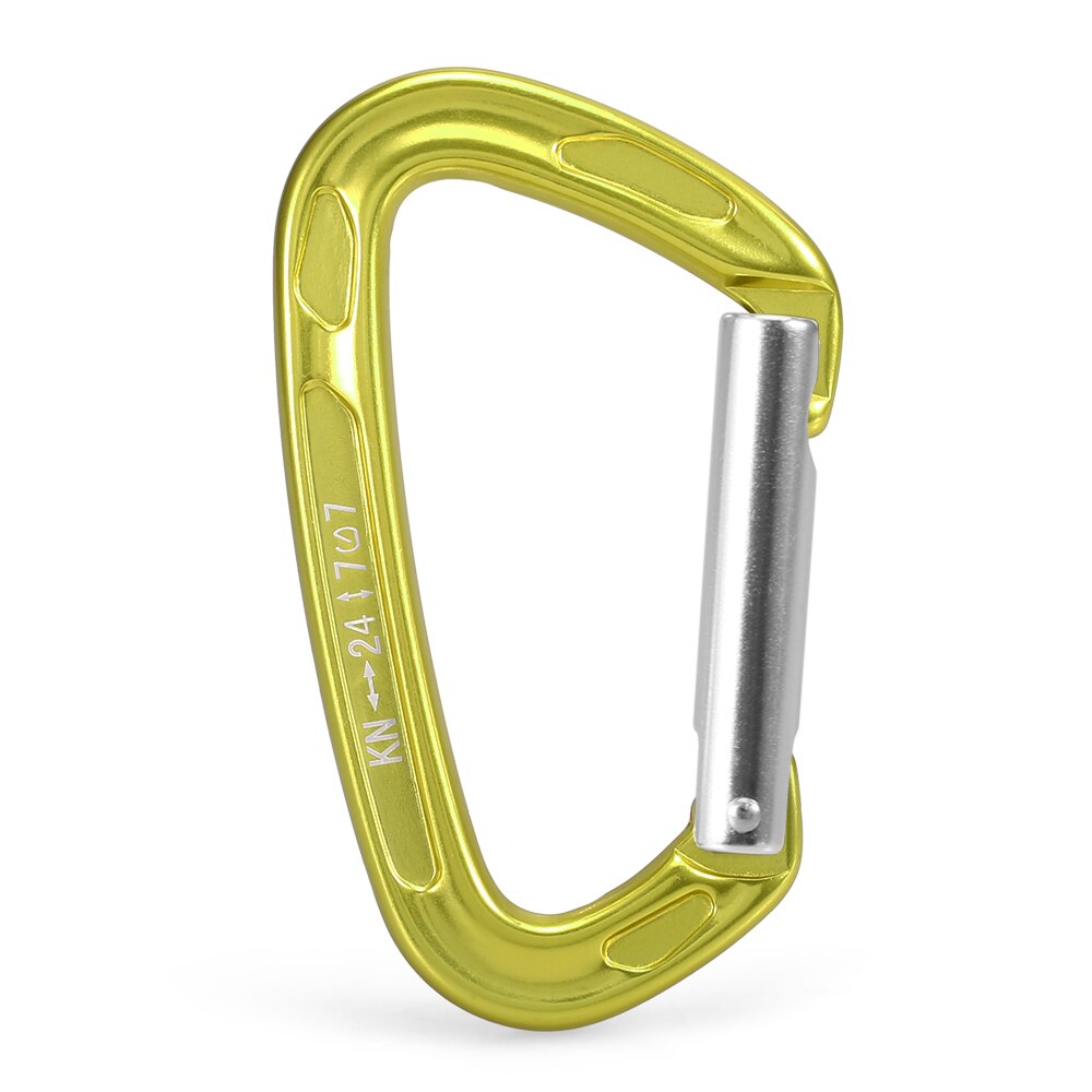 22KN / 24KN Straight Gate Carabiner Non-locking Gate Carabiner Climbing Canyoning Backpacking Hammocks Key Nose Carabiner: 24KN yellow