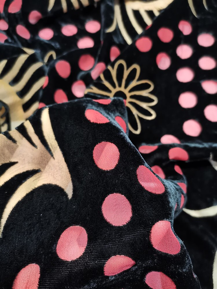 Stroomden Jurk Stof 114cm Breedte Fluwelen Stapel Fleeced Burn-out Stof Trouwjurk Materiaal Stof 1Yard