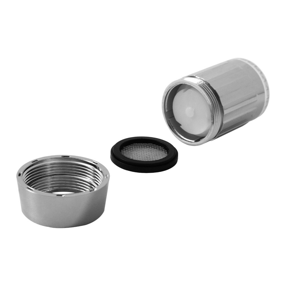 7 kleuren LED Badkamer Kraan Water Light Glow Hoofd Tap Rvs Waterkraan met Kraan Omschakelklep Adapter Connector