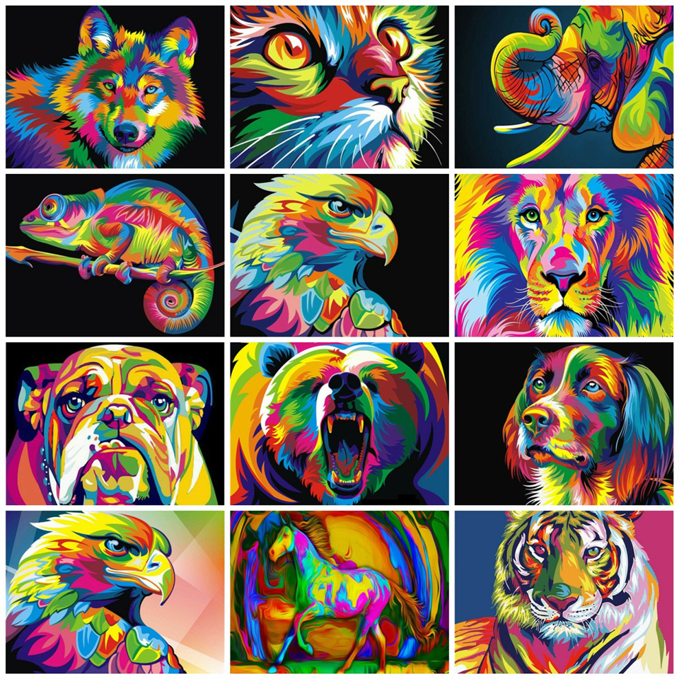 Azqsd schilderij op nummer kattenfoto's op nummer dieren acryl olieverfschilderij schilderen op nummer voor volwassenen olieverfschilderij huisdecoratie