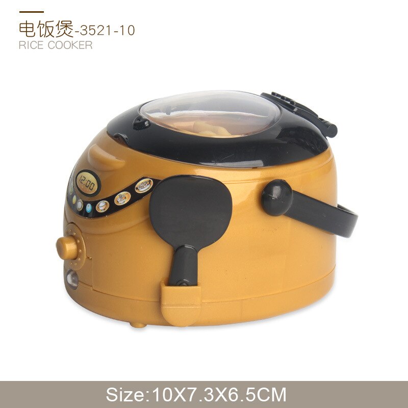 Online Celebrity Kinderen Mini Keuken Set Meisje Model Speelhuis Zwart En Gouden Kleine Apparaten Speelgoed Koelkast Wassen Ma: Rice Cooker