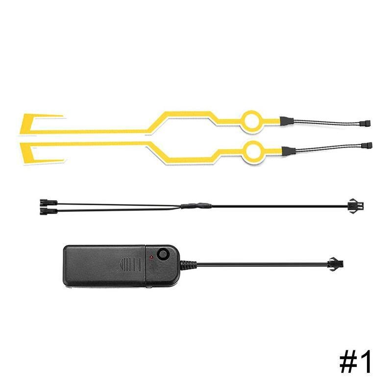 Juego de luces LED de 2 uds. Para EL casco y la motocicleta, resistente al agua, DIY, 3 modos: 1