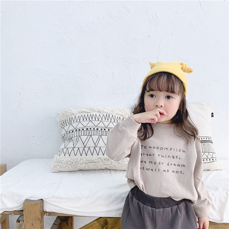 3294 子供の春の新子供の長袖 Tシャツ韓国手紙シャツボーイズガールズ Tシャツ子供トップ