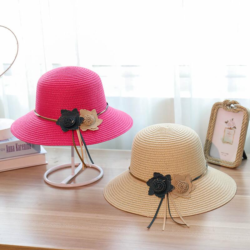 Wide Brim Straw Hat Women Flower Foldable Brimmed Sun Hat Summer Hats For Women