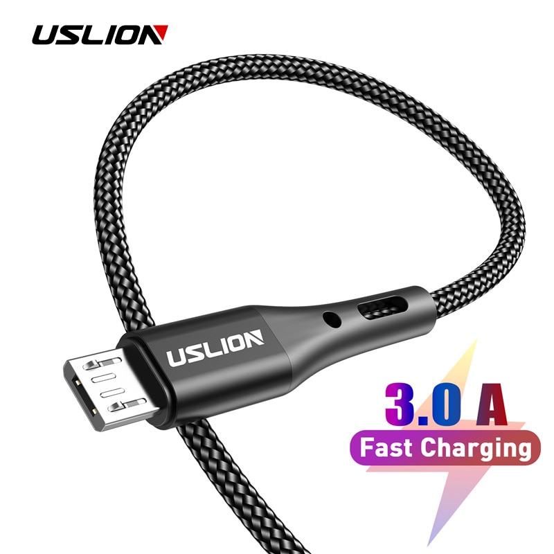 USLION 3m Micro USB câble Android pour Xiaomi Redmi Note 5 Pro téléphone 3A charge rapide pour Samsung S7 Micro chargeur câble de données