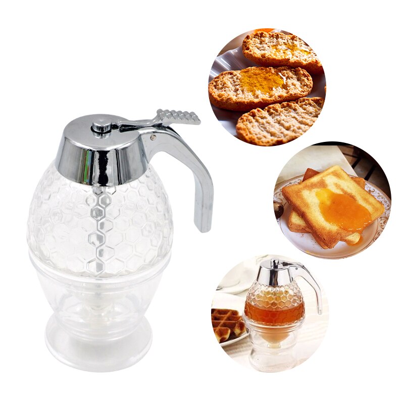 Frasco dispensador de miel de 200ml, recipiente para zumo, jarabe, hervidor, soporte de cocina, dispensador de miel, bote de almacenamiento portátil