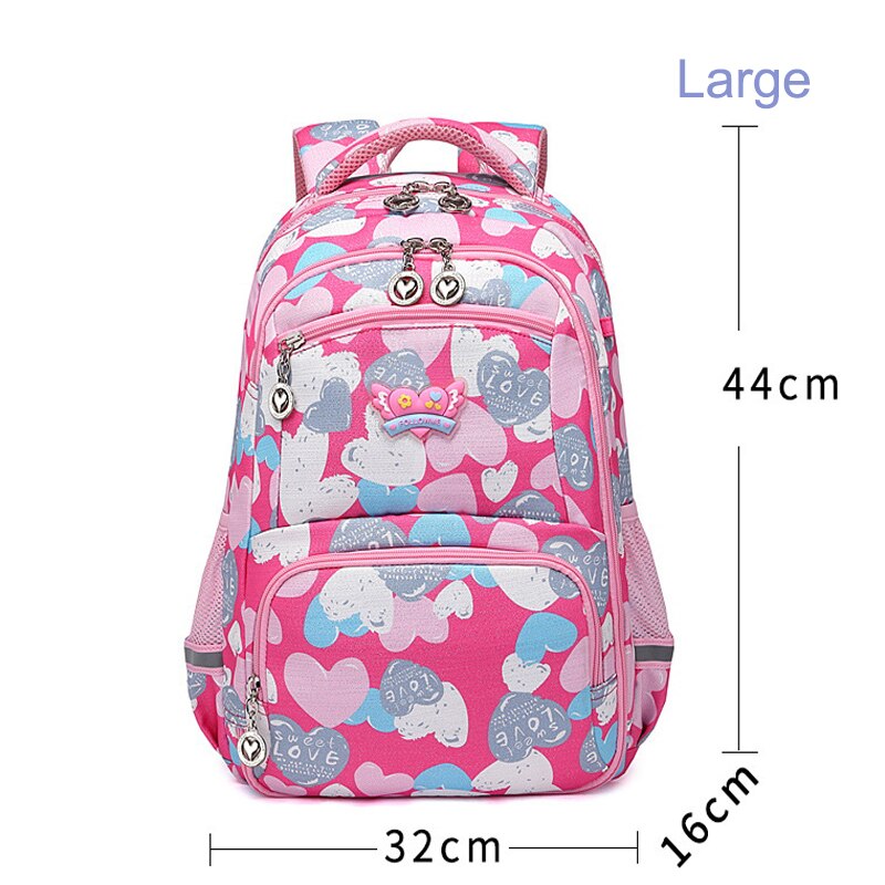 Dzieci 1-6 klasy szkolne plecaki dla dziewcząt z miłosnym nadrukiem wodoodporne torby robić szkoły podstawowej dzieci student plecak Mochila Escolar: duży róża