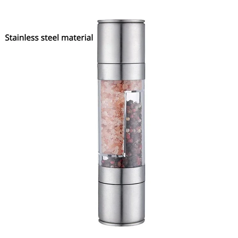 2 in 1 salt- og pepperkvern manuelle salt- og pepperkverner i rustfritt stål med justerbar keramisk kvern, krydderkvern, kjøkkenverktøy: Lysegrønn