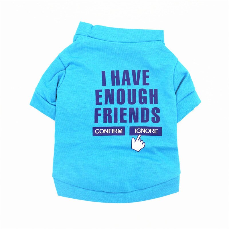 Ropa con letras para mascotas, ropa de algodón para perro, traje de chaleco pequeño, dibujo de Bulldog Francés, perros bonitos, Niño Azul de otoño, collar para niña
