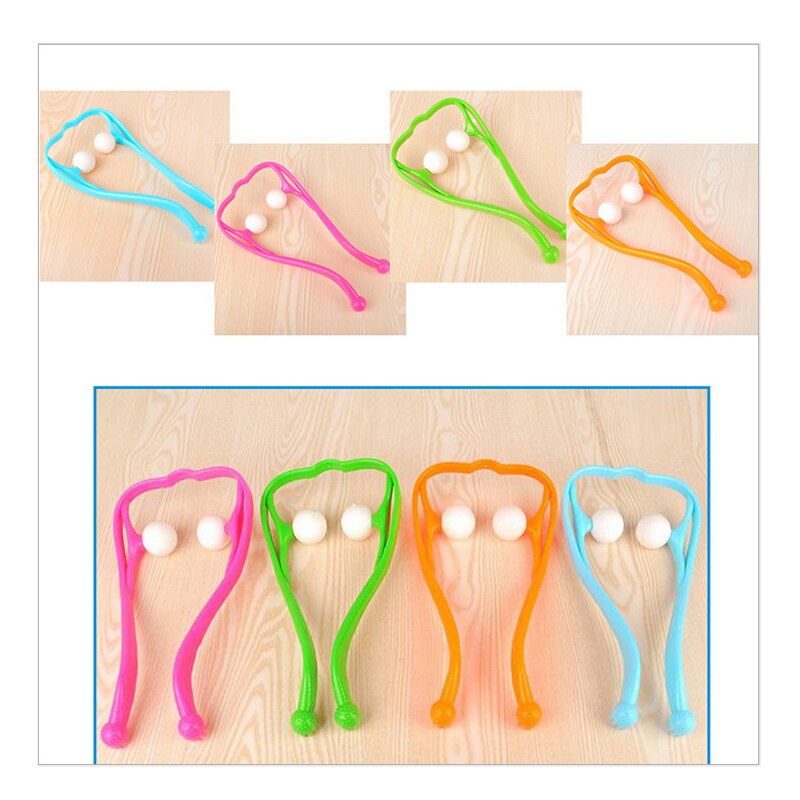 Therapeutic Dual Trigger Point Self-Massager Tool Pressure Relieve Home Office U-Shaped Hand Roller Manual Neck and Shoulder