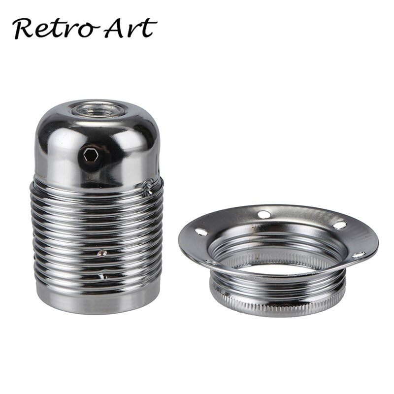 Metalen lamphouder E27 gepolijst vintage Edison lamp socket met ring