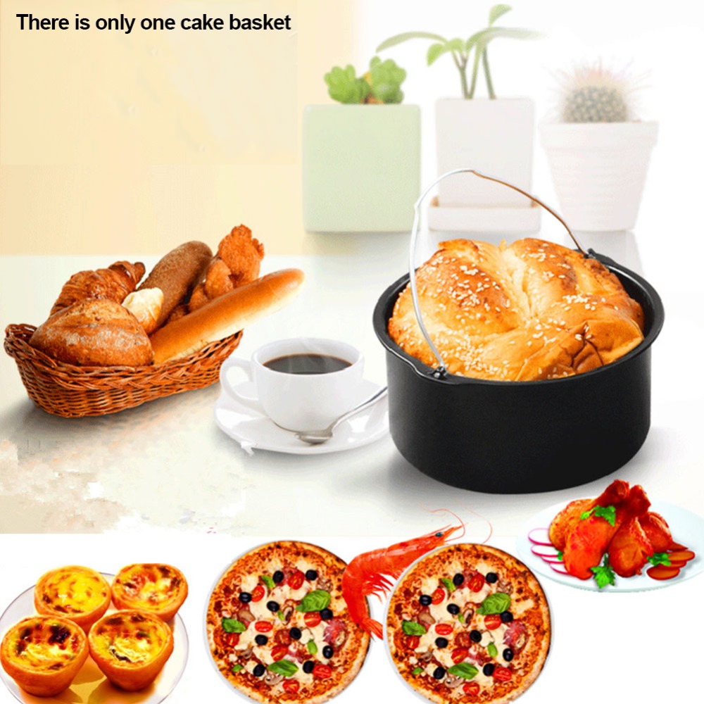 6/7/8'' Non Stick Cake Mold Baking Tray Pan Round Roasting Basket Bakeware Mould Air Fryer Accessories