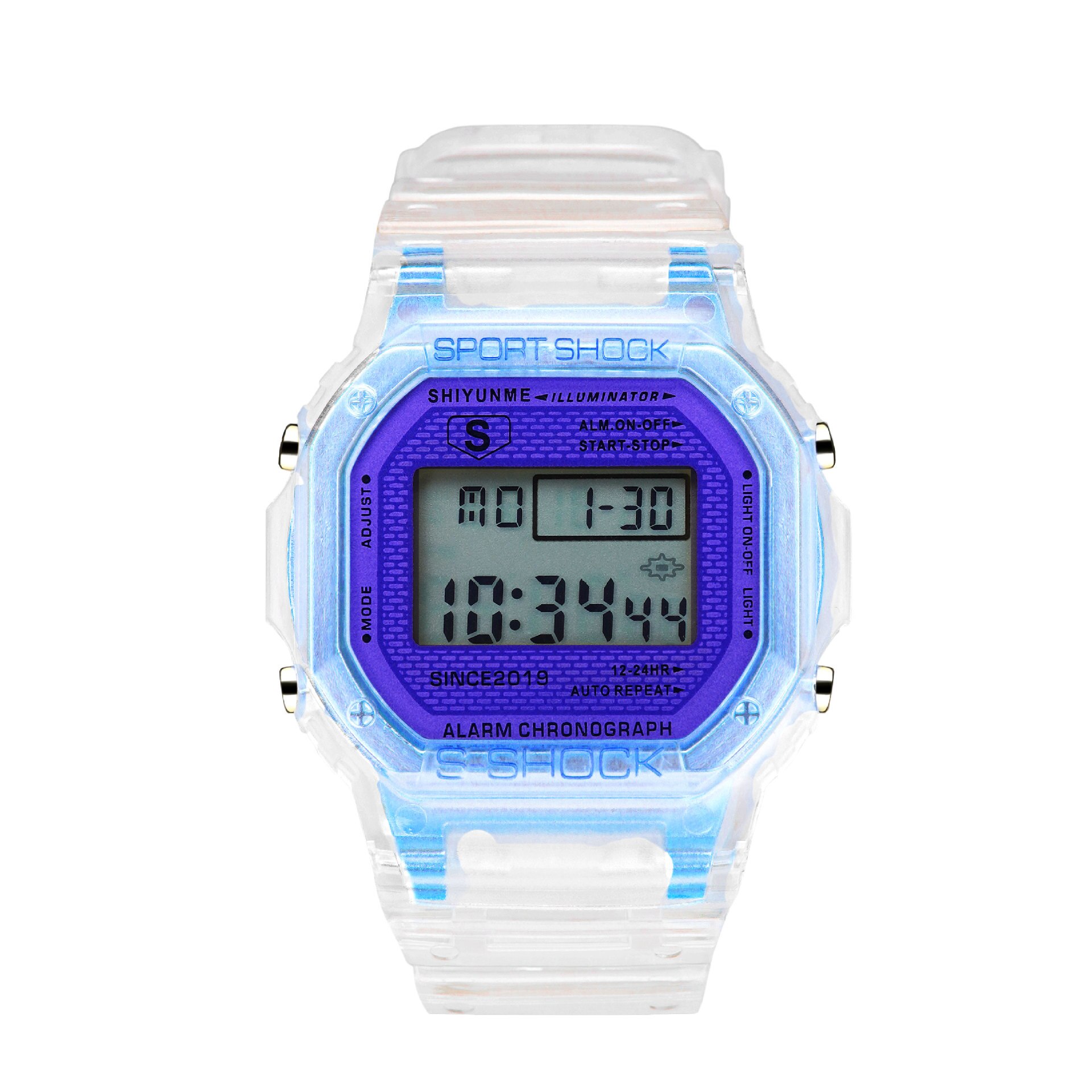 LENNIK-reloj electrónico para estudiantes, sencillo y , coreano, niños y adolescentes, cuadrado pequeño, resistente al agua, C296: Blue
