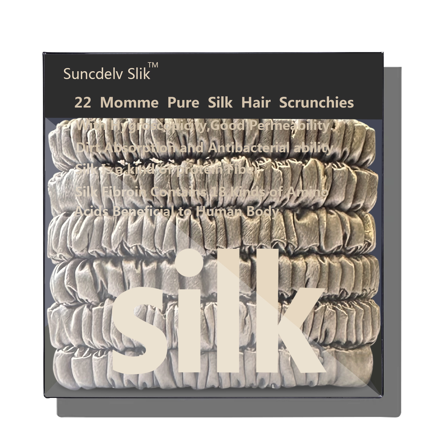 100% pura morera 6A seda pelo Scrunchie diademas hechas a mano mujeres niña accesorios para el cabello Color puro Natural HairTies caja 6 uds