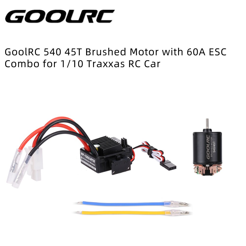 GoolRC Moteur 540 Motor RC Car 1:10 Parts 13T 17T 21T 23T 27T 35T 45T 55T 80T Brushed Motor 60A Brushed ESC for Traxxas 12428: 45T With 60A ESC