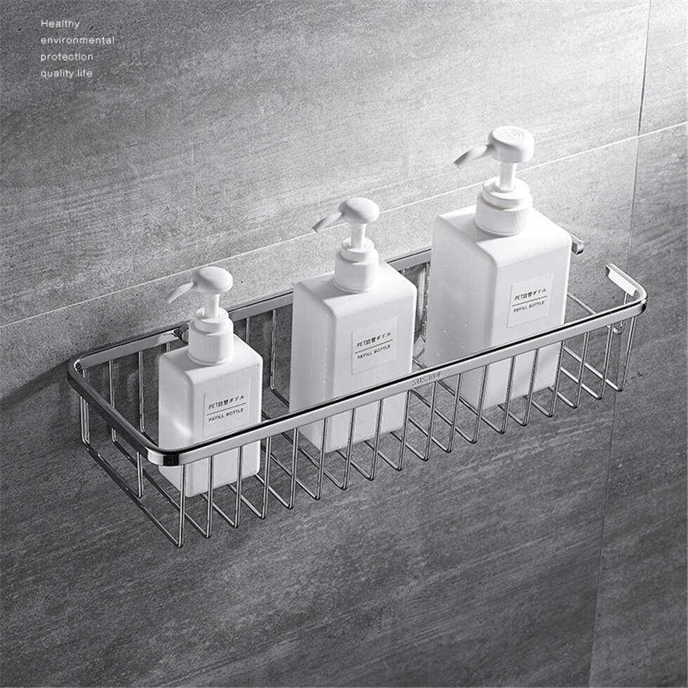 Väggmonterad badrumskorg 304 rostfritt stål duschkadeförvaringshylla för schampotvålhållare etagere tipi repisa