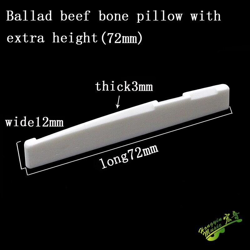 1 SET Ox bone 6 String Guitar Bridge Saddles Part For Folk Acoustic Guitar single saddle 72mm 74mm 76mm 80 100mm 43mm nut blank: 72MM x 3MM x 12MM