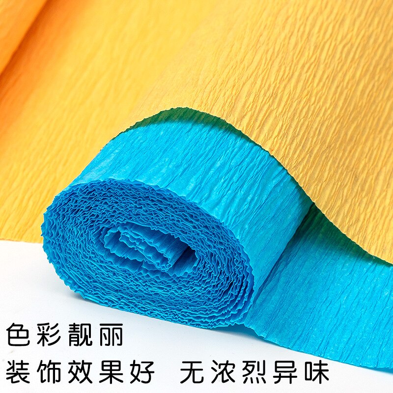 250Cm * 50Cm Crinkled Crêpepapier Bloem Wikkelen Bruiloft Feestelijke Partij Decoratie Kids Diy Vouw Scrapbooking Ambachten 5Pcs