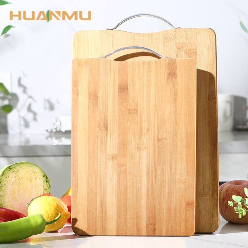 1pcs Wooden Chopping Board Bamboo Square Hangable Cutting Board Thick Natural Cutting Board Kitchen Cooking Cutting Board