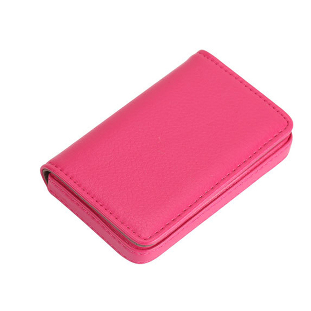 Ezone Leer Mannen Business Kaarthouder Credit Card Case Magnetische Knop Bankkaart Wallet Case Kaarthouder Voor Vrouwen 6.5*10Cm