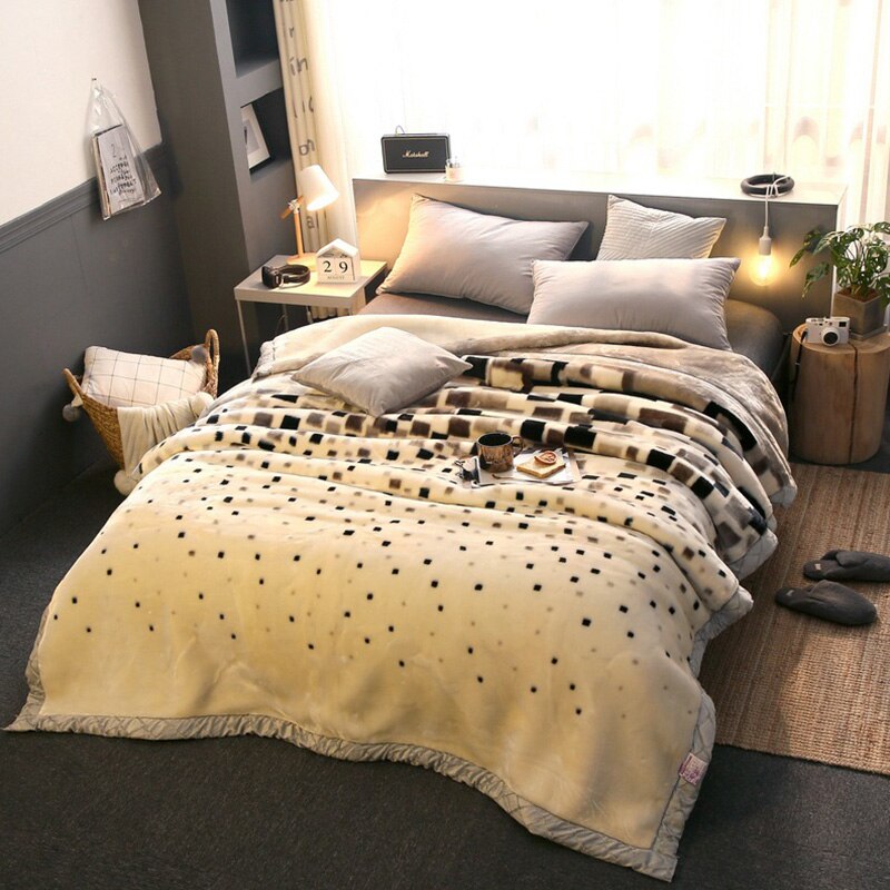 1.5M * 2M Dubbele Laag Winter Dekens Voor Bedden Super Zachte Pluizige Gewogen Warm Dikke Nertsen Deken Dubbele bed Winter Dikke Deken: 14