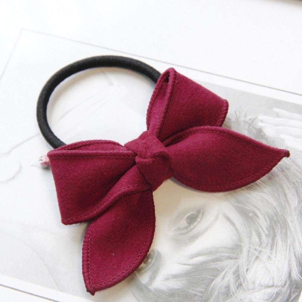 Lazo de cuero para niña y mujer, lazos para el pelo, accesorios para el cabello, cuerda de goma, diadema elástica sólida, 1 unidad: red