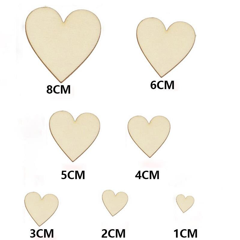 10-100 sztuk niedokończone drewniane serca puste plastry drewna 1cm-8cm DIY rzemiosło drewniane koło dyski na boże narodzenie malowanie ślub dekoracje
