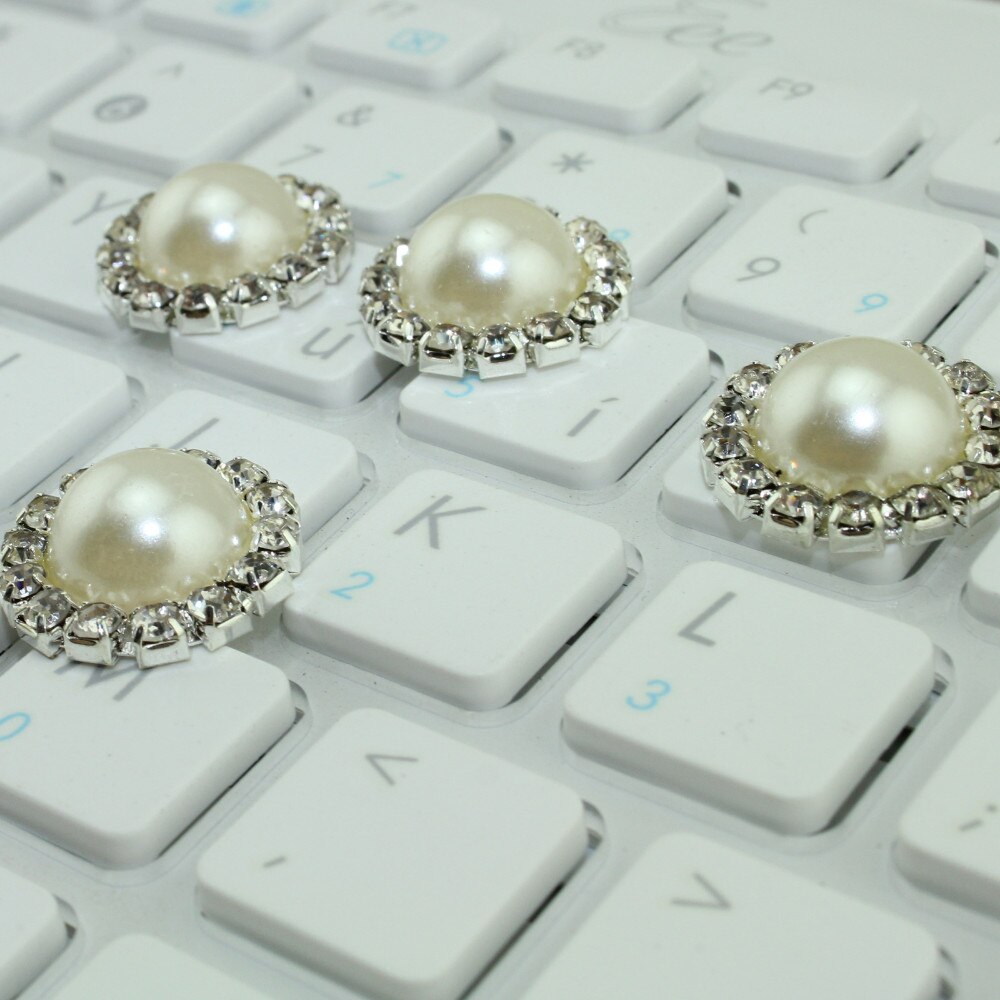 5X18 MM couture artisanat 18mm fleur ronde Cluster cristal strass perle bouton Lot mariage perle fournitures de travaux manuels