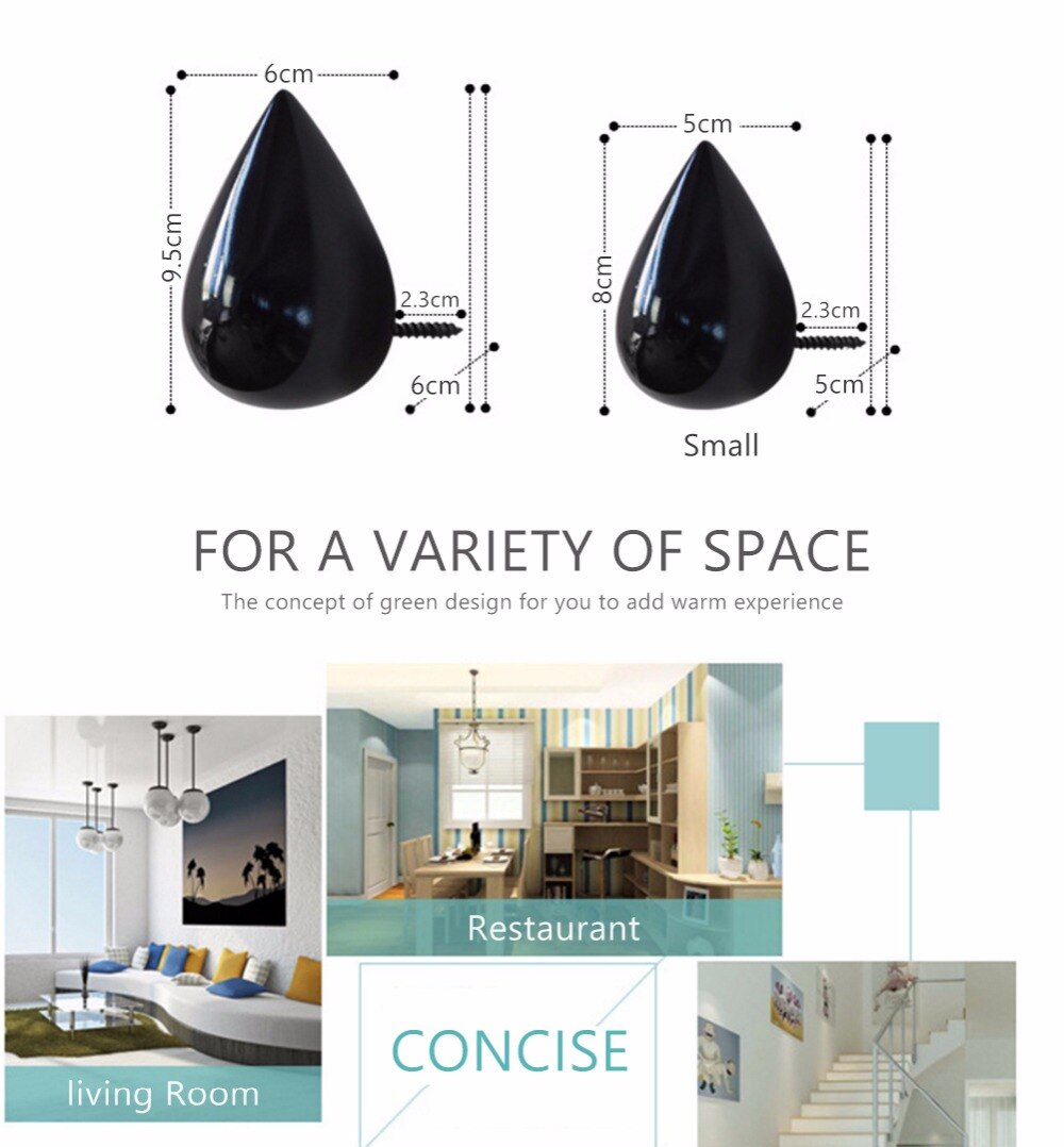 8 x 5 x 5cm watermuurhangers voor het ophangen van jassen, hoeden, kleding, wit/zwart/goud/rood/blauw/groen premium hars wandhaken p