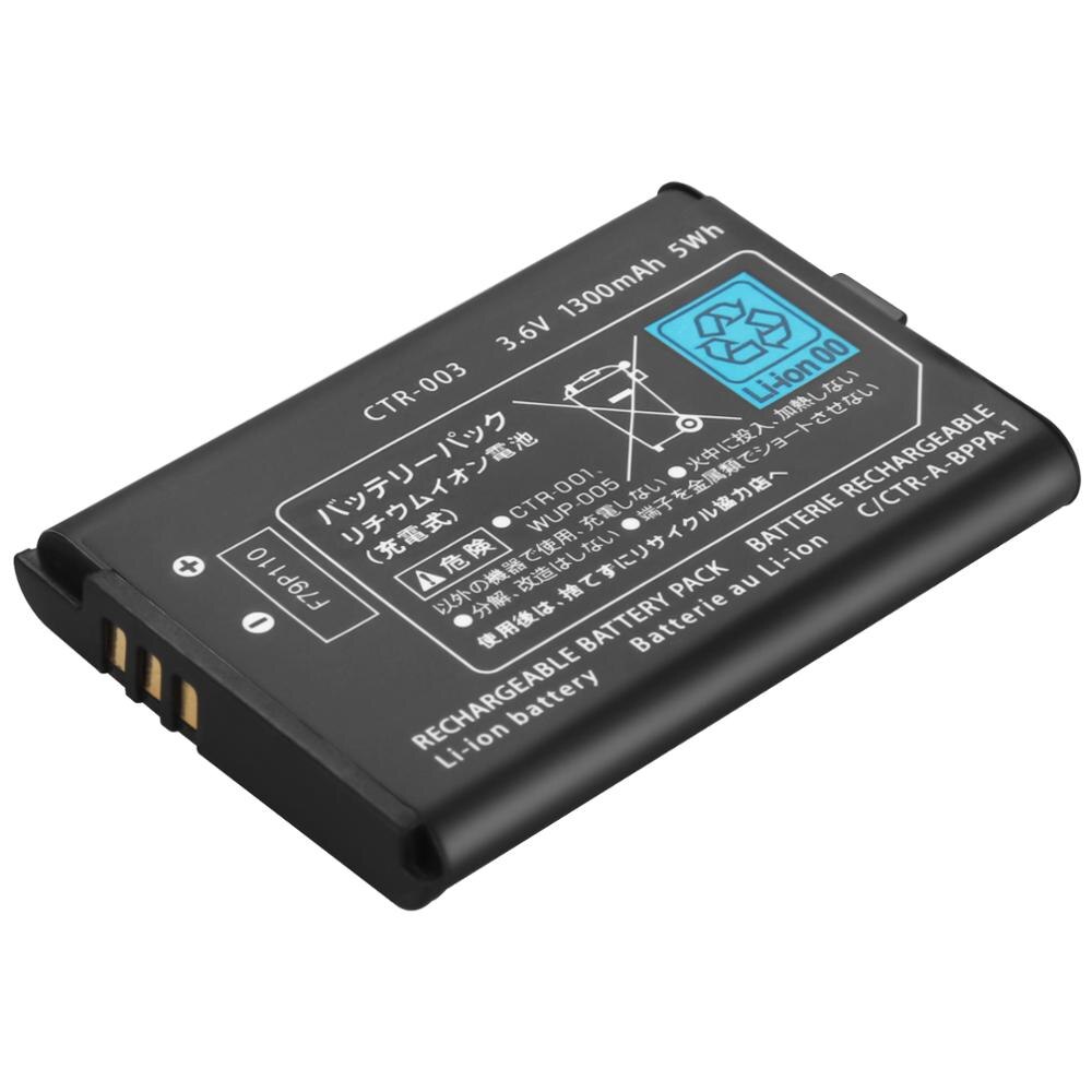 Batería de CTR-003 de 1300mAh para Nintendo Switch Pro, 2 piezas, mando inalámbrico 2DS XL, 3DS, CTR-001, Ene-001, MIN-CTR-001