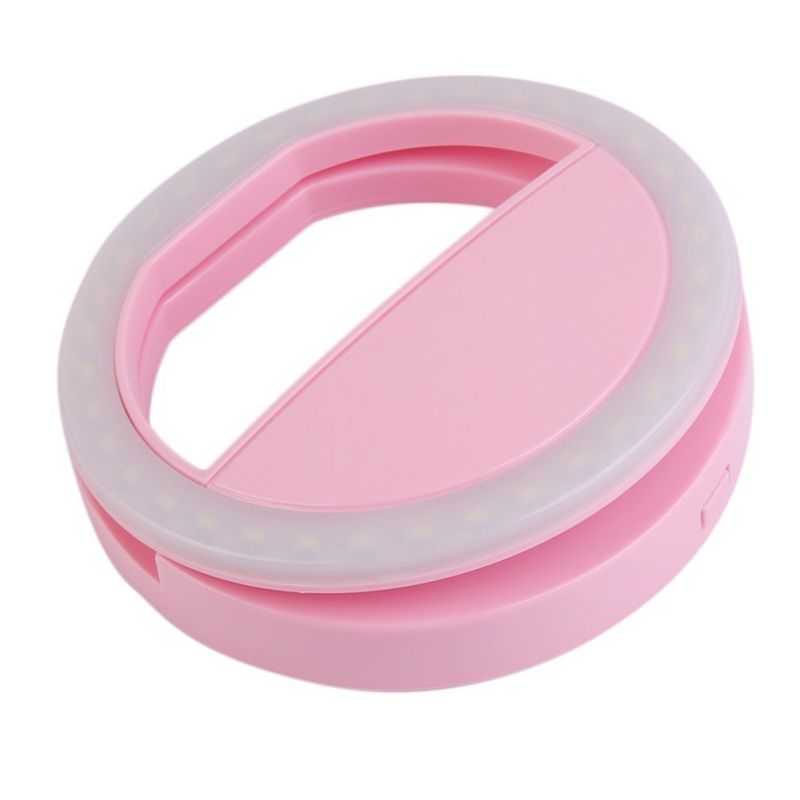 Universele Selfie Led Ring Flash Light Draagbare Mobiele Telefoon 36 Leds Selfie Lamp Lichtgevende Ring Clip Voor Iphone 8 7 6 Plus Samsung: Blauw