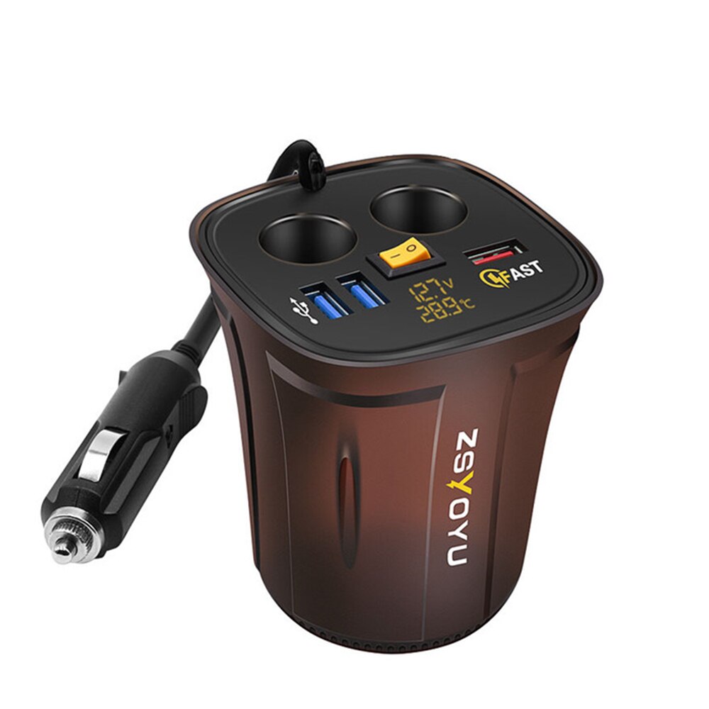 QC3.0 Autolader 3 Usb Een Tot Drie Multifunctionele Aansteker Quick Opladen 60W Power Auto Cup houder Adapter Bcr: Rood