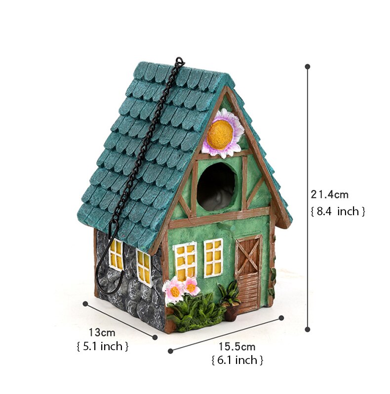 Pastoral Style Bird House Resin Crafts Outdoor Bird House Winter Warm Bird Nest Hanging Nest Garden Decoration: SZNC02