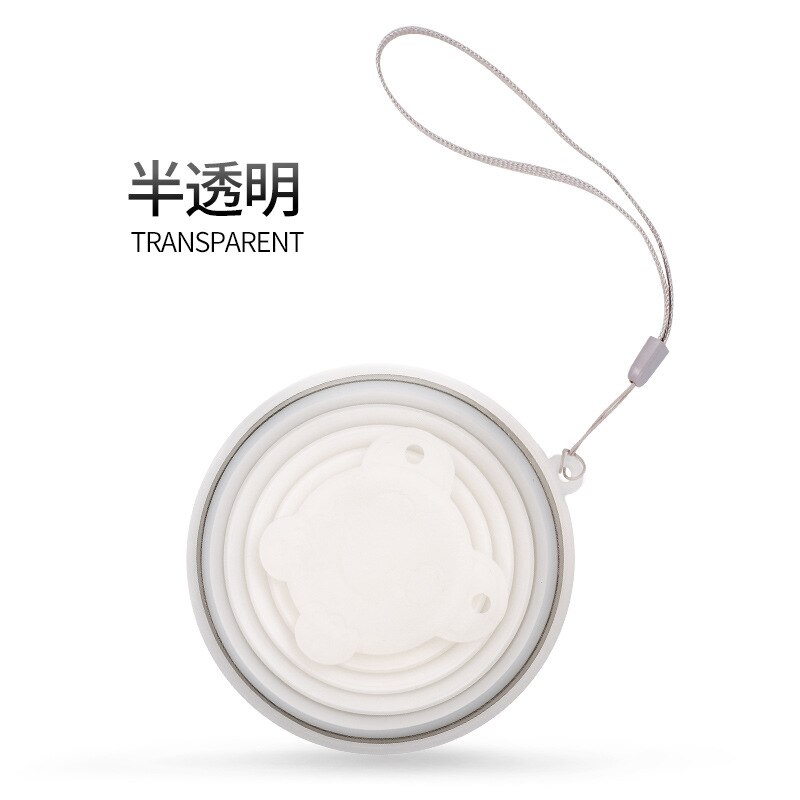 Gobelets pliants en Silicone de 250ml, de alimentaire, rétractable, coloré, Portable, tasse à café d'extérieur, pour voyage: Transparent
