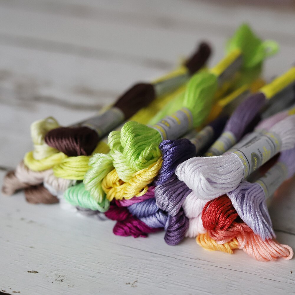 35 DM*C Colors Cotton Floss Cross stitch Embroidery Thread 6 Strands Double Mercerized Singed Egyptian Long Fiber Cotton