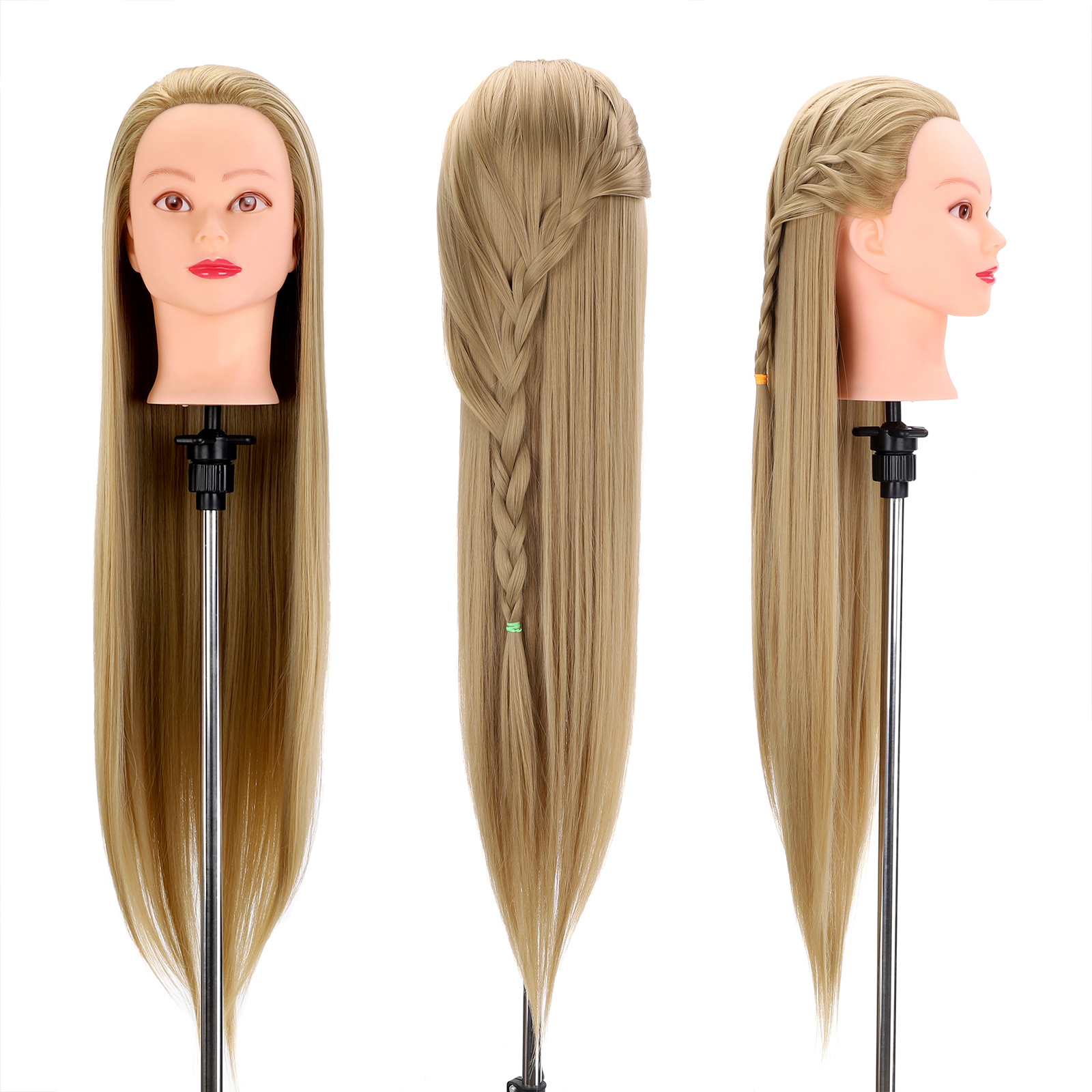 Hoveddukker til frisører 30 '' hår syntetisk mannequin hoved frisurer kvinde mannequin frisør styling træningshoved