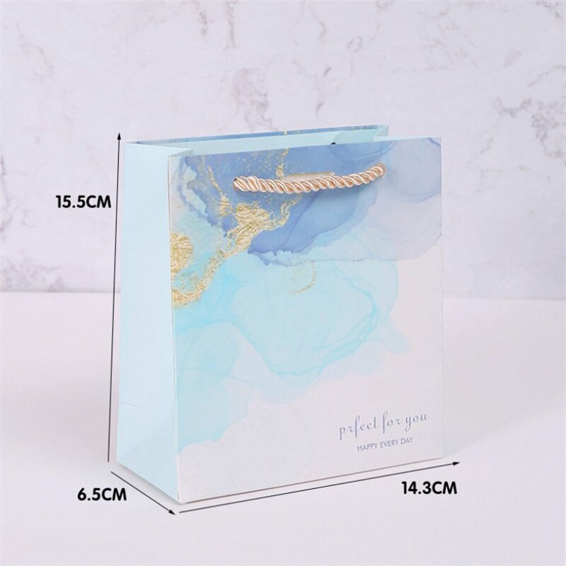 1 Pcs Snoep Pakket Bruiloft Papier Verpakking Dozen Valentijnsdag Party Grote Zak Snoep Opslag tas: Light blue S