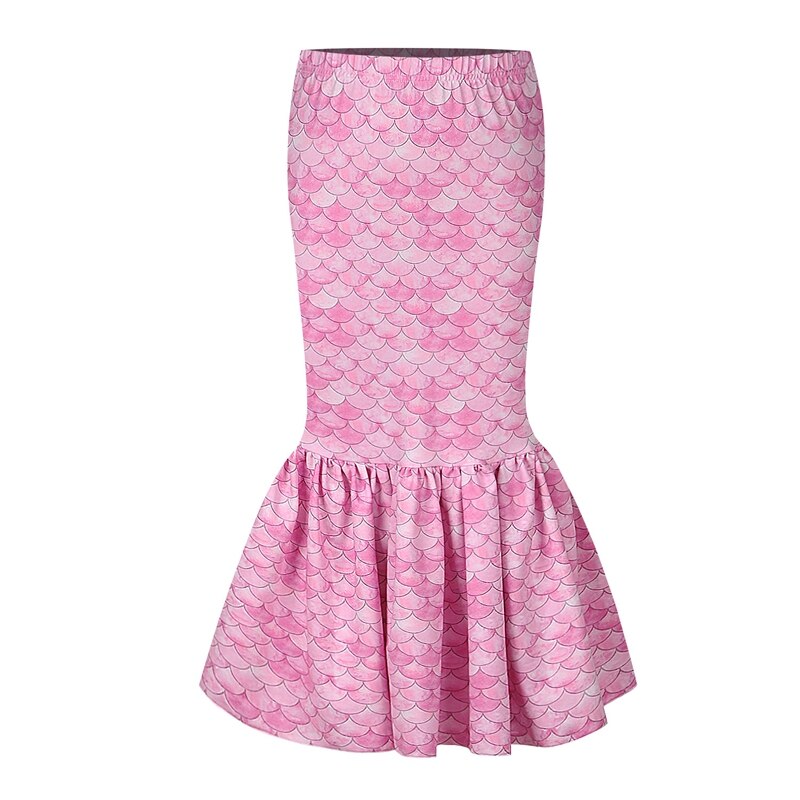 OneLineFox Meerjungfrau Skala Mädchen Rock Sommer Animal Print Kinder Rock für Mädchen Partei Prinzessin Rock Elastische Kinder Clothess: 6 / 7T
