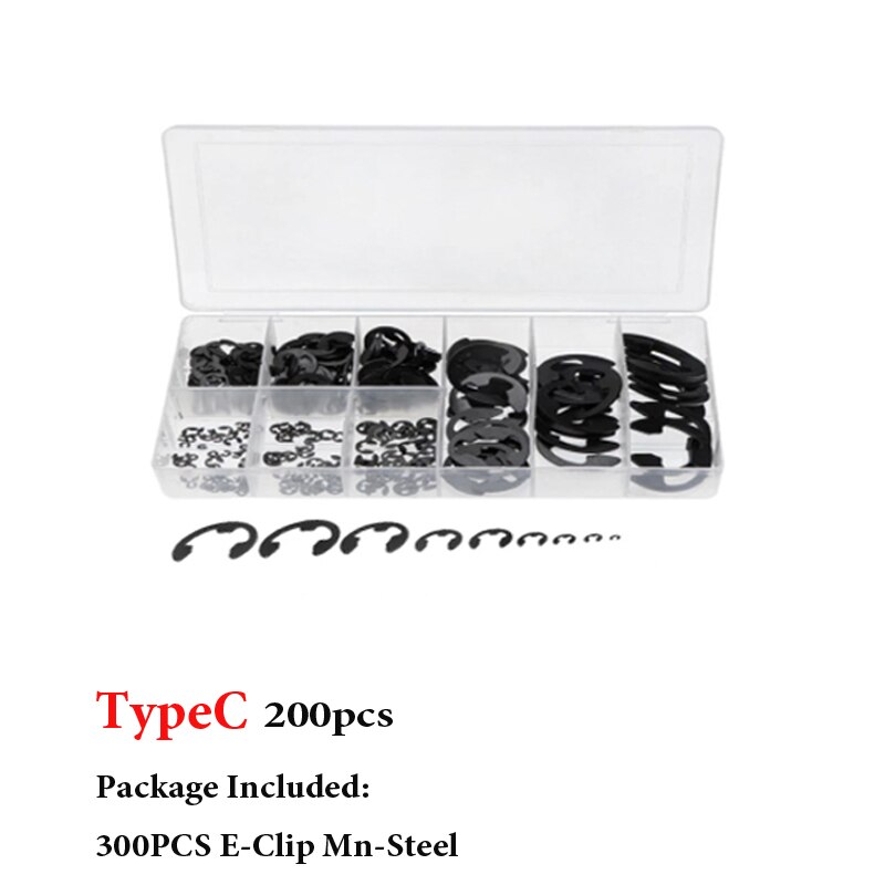 70-600Pcs 3mm -19mm Retaining Ring Assortment Kit black circlip snap retaining rings set and 304 stainless steel carbon steel: RED