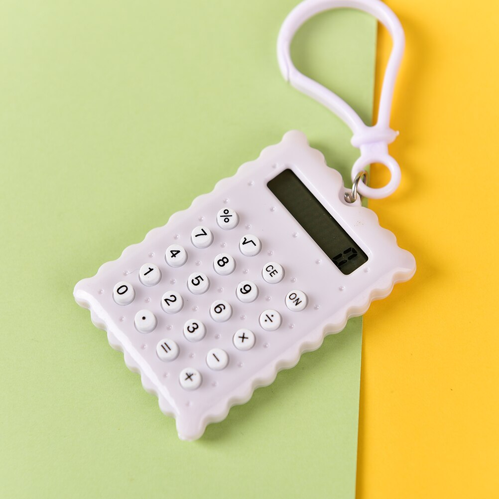 Plastic mini sleutelhanger rekenmachine handzaam zakmodel knoopcelbatterijen rekenmachine kleine batterij kantoorbenodigdheden studenten schrijfwaren