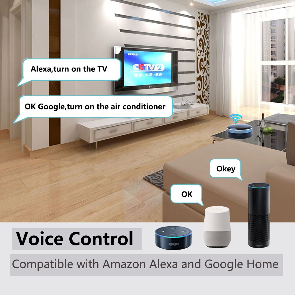 Tuya-Control remoto inteligente RF IR 2 en 1, mando A distancia Universal para persianas enrollables de TV A/C, funciona con Alexa, Siri y Google Home