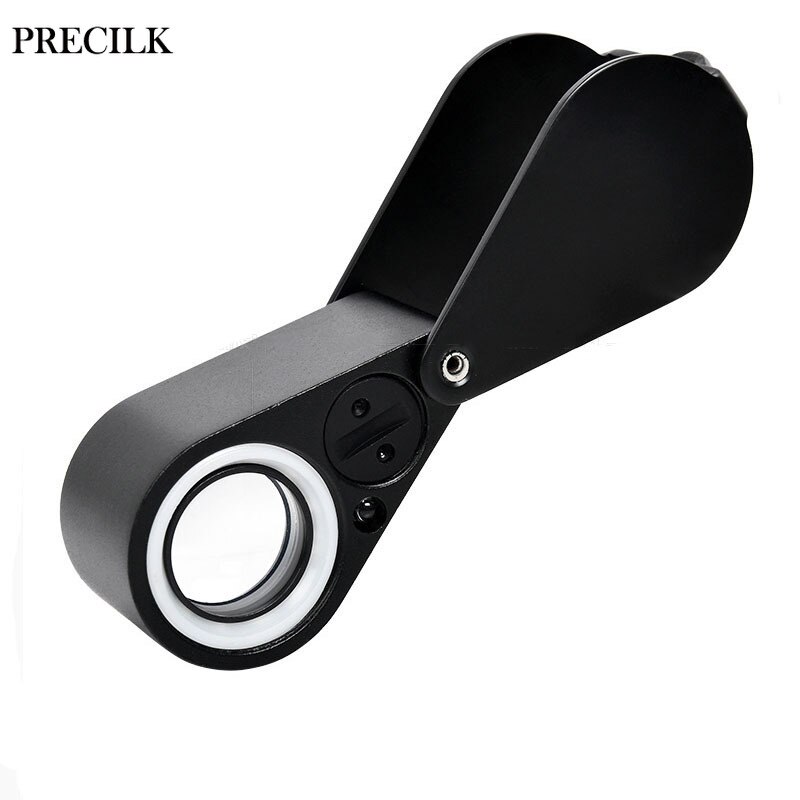 10X 20X 30X 40X Metalen Led Vouw Handheld Vergrootglas Loupe Reparatie Vergrootglas Antieke Edelsteen Jade Diamant Ring Waardering