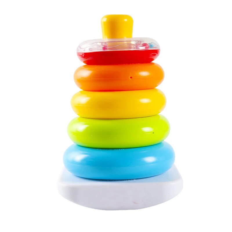 Regenboog Rock-Een-Stack,Baby Educatief Stapelen Speelgoed Ringen, Geschikt Voor 6 Maanden +
