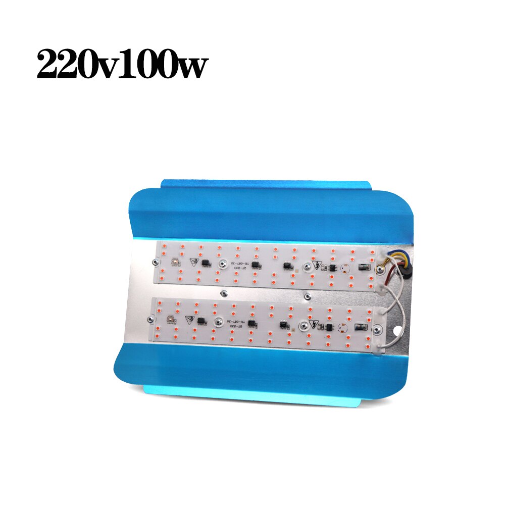 Borbede vokse lys 50w/100w 220v/110v fuldspektrum indendørs led plante vokse lys vandtæt oversvømmelseslys eu us stik: 68gl-100w 220v