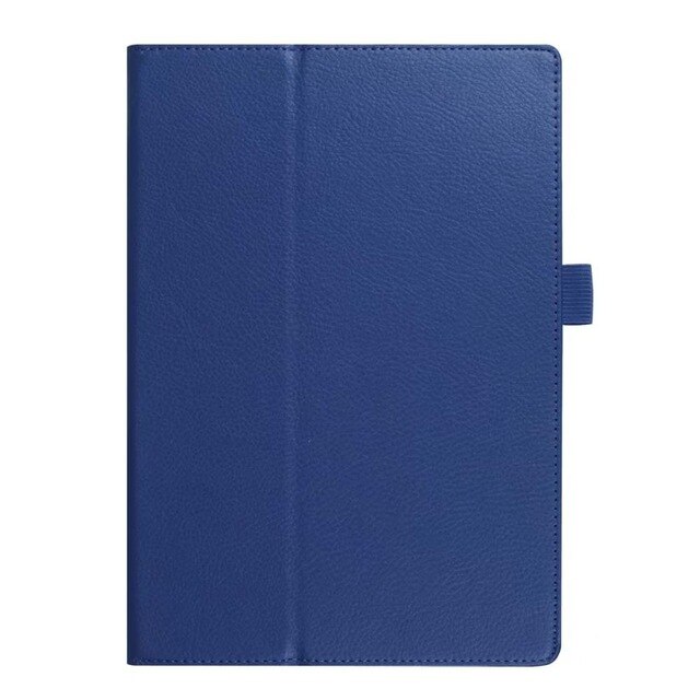 Odwróć ochronny, matowy liczi PU skórzany pokrowiec do Samsung Galaxy Tab 3 10.1 cala P5200 P5210 P5220 GT-P5200 pokrowiec na tableta + Film + długopis: navy