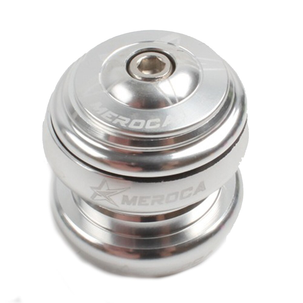 44mm Aluminum Alloy MTB Road Bike External Headset 1-1/8" Unthreaded Parts Set Mountain Steel Bearing Bowl Scooter Aluminum: Silver
