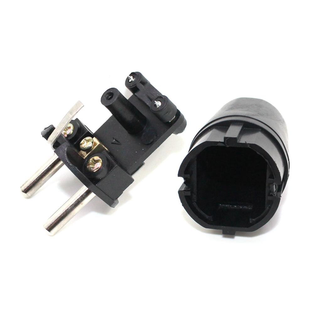 EU Waterproof IP44 Round 2Pin Electric Power Male Schuko Plug Rewireable Socket Outlet Adaptor Extension Cord Connector