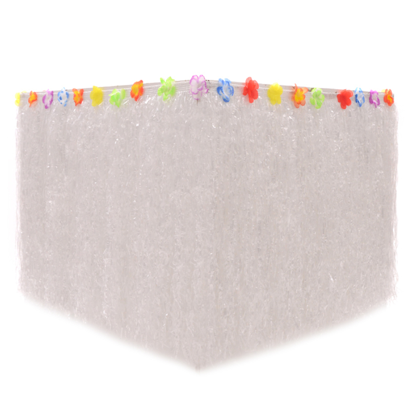 Table Skirt For Tropical Hawaiian Party Decorations Beach Party Decorations Supplies Adult's Kid's Birthday Table Cover Decor: White