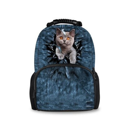 Noisydesigns Women Backpacks Kawaii Cat Dog Print Animal Children Backpack for Teenager Girls Cool Kids Bagpack Mochila Feminina: C0473A